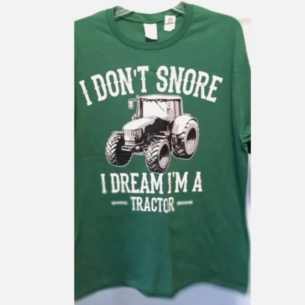 T-shirt Sz XL NEW green I Don't Snore Tractors Funny Country Graphic whimsical - Picture 5 of 9